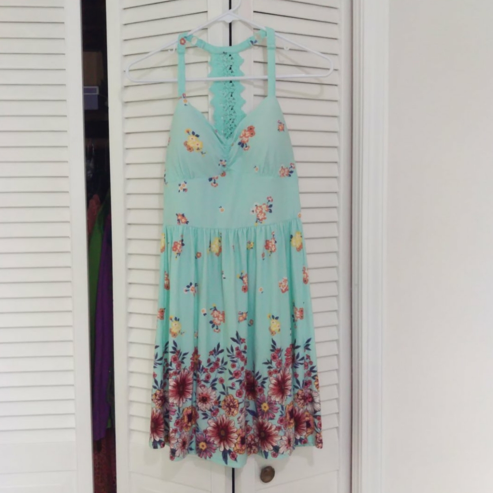 Teal Floral Sundress